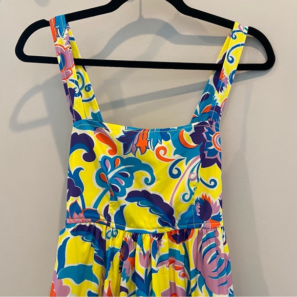 *NEW* J. CREW Tiered Taffeta Maxi Dress Yellow Floral Size 0 NWT - Picture 4 of 11